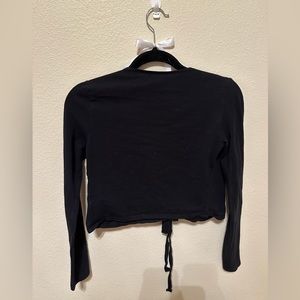 Brandy Melville black long sleeve wrap crop top.🖤